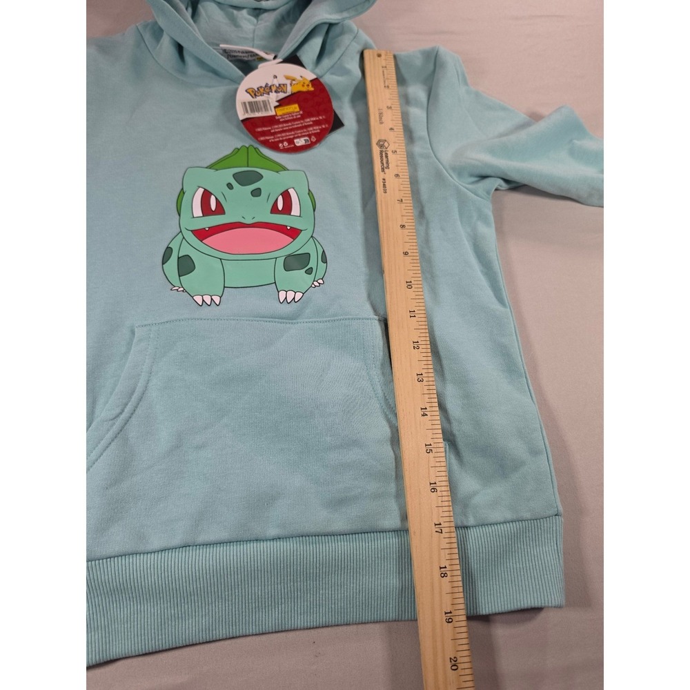 Pokemon Bulbasaur Kids Graphic Hoodie Aqua Blue Fleece Sweatshirt Size 7/8 NWT - Picture 6 of 8